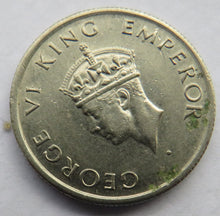 Load image into Gallery viewer, 1946 King George VI India 1/2 Rupee Coin
