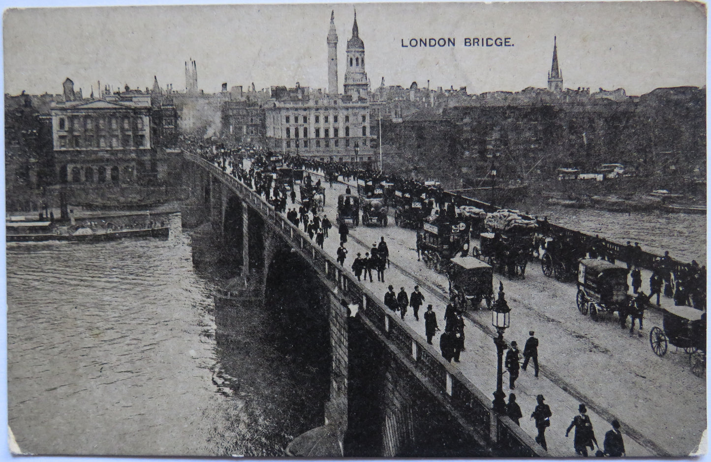 Vintage Postcard of London Bridge- The Auto Photo Series