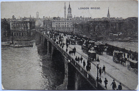 Vintage Postcard of London Bridge- The Auto Photo Series