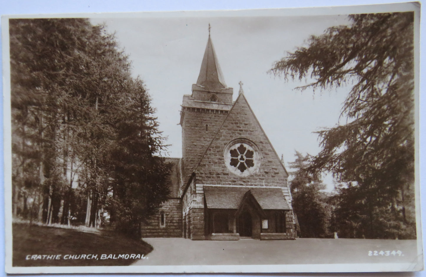 Vintage Postcard of Crathie Church, Balmoral, 1948