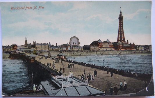 Vintage Postcard of Blackpool from N. Pier