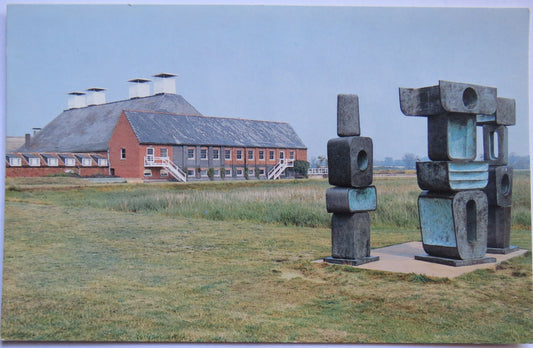Vintage Postcard of Festival Concert Hall and Sculptures, Snape, Suffolk
