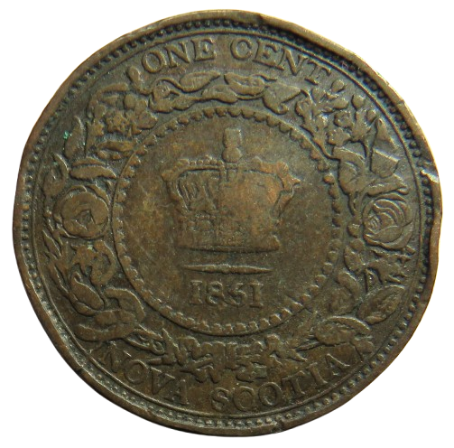 1861 Queen Victoria Nova Scotia One Cent Coin