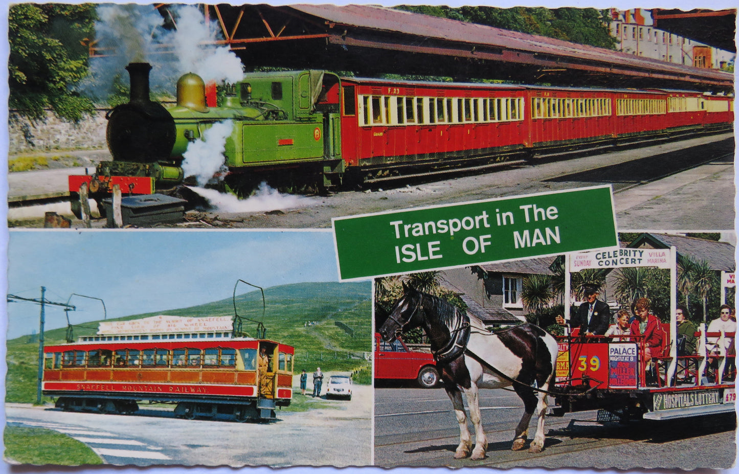 Vintage Postcard of Transport in the Isle of Man