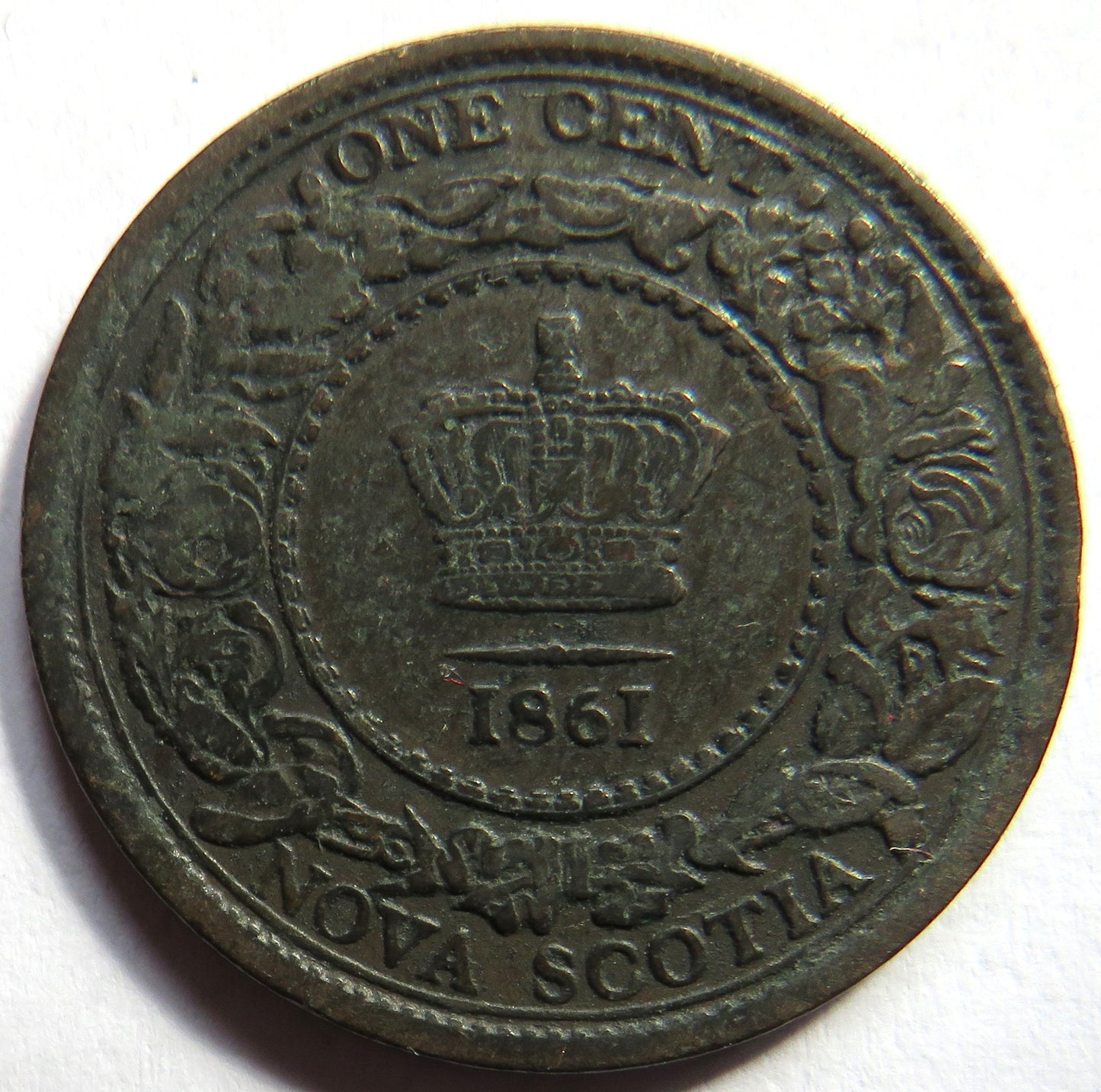 1861 Queen Victoria Nova Scotia One Cent Coin