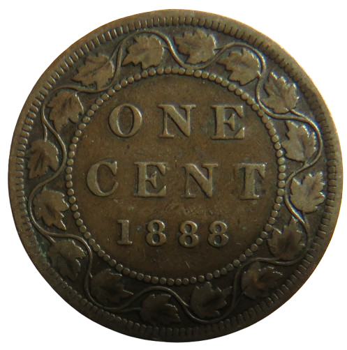 1888 Queen Victoria Canada One Cent Coin