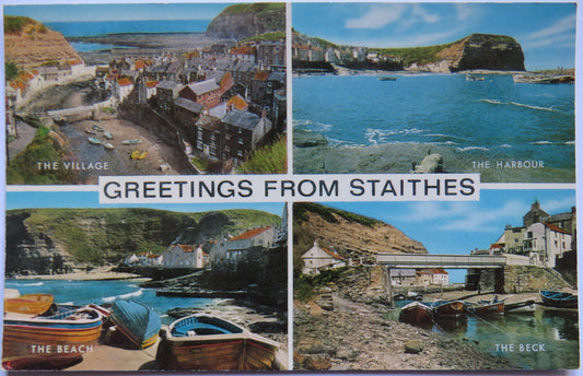 Vintage Multiview Postcard of Greetings from Staithes