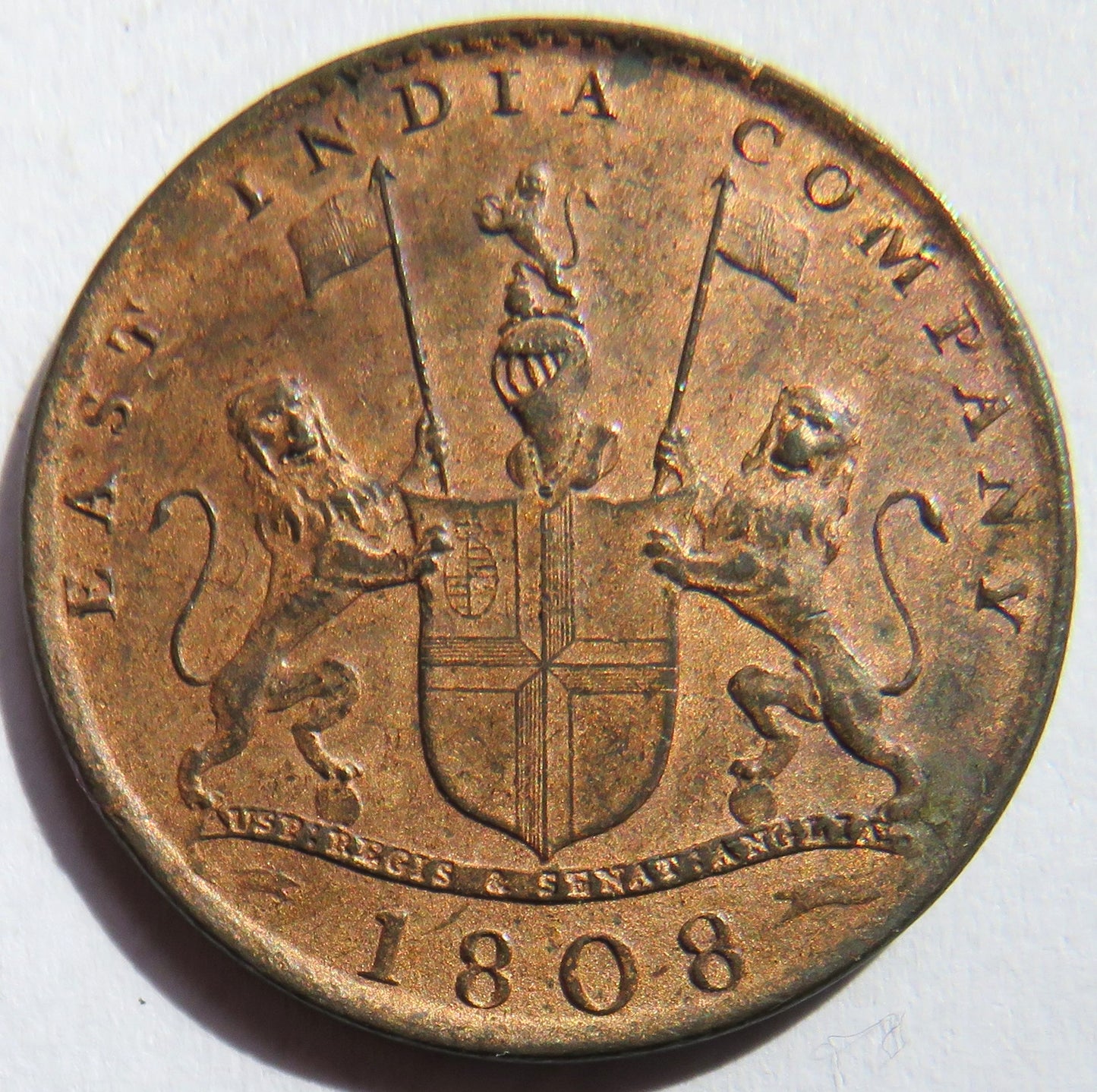 1808 East India Company 10 Cash Coin In High Grade