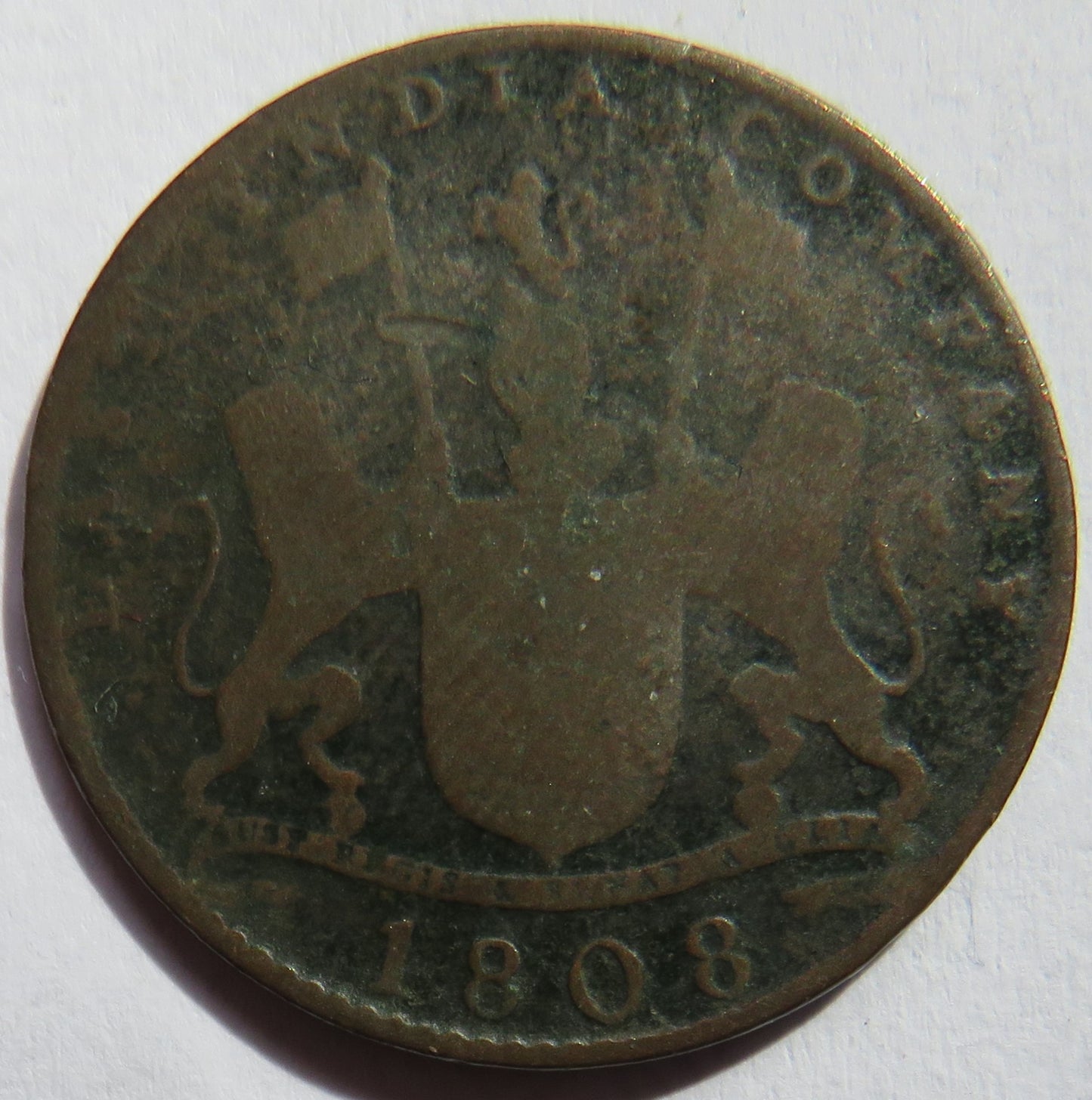 1808 East India Company 10 Cash Coin