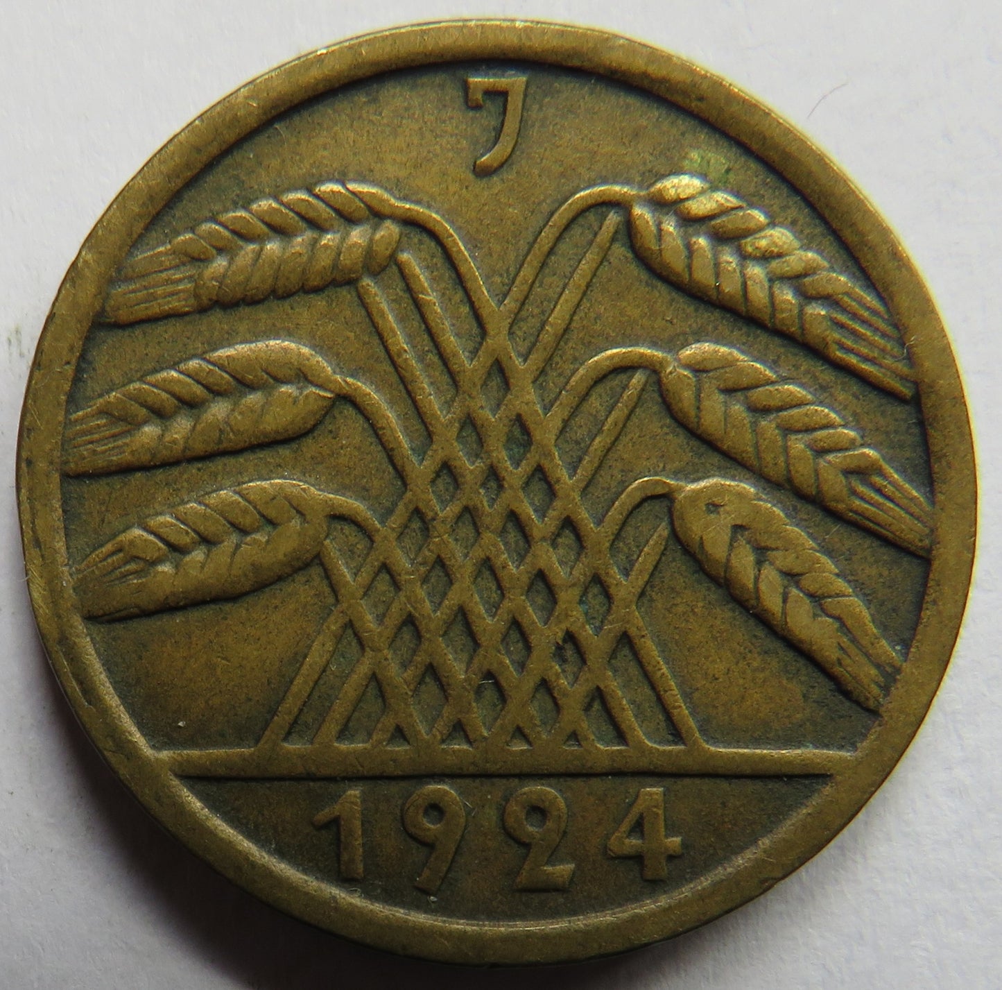 1924-J Germany - Weimar Republic 50 Rentenpfennig Coin