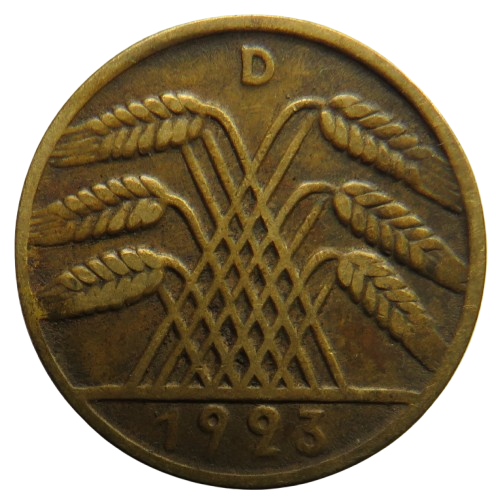 1923-D Germany - Weimar Republic 10 Rentenpfennig Coin
