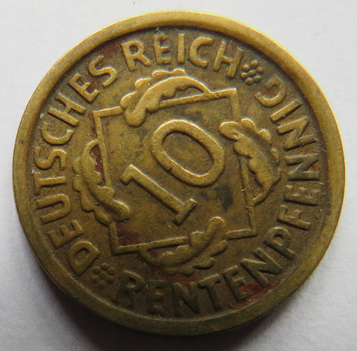 1923-D Germany - Weimar Republic 10 Rentenpfennig Coin image 3