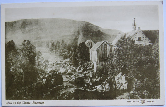 Vintage Postcard of Mill on the Clunie, Braemar
