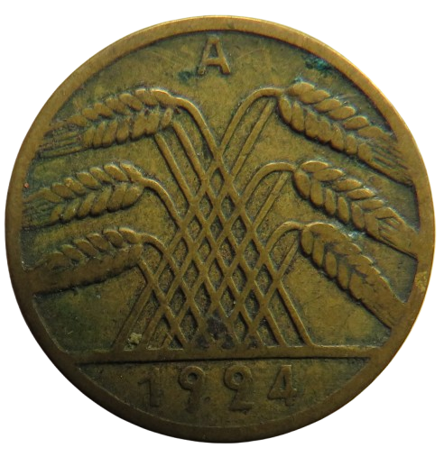 1924-A Germany - Weimar Republic 10 Rentenpfennig Coin