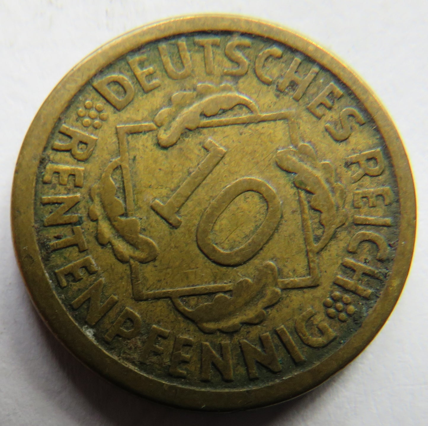 1924-A Germany - Weimar Republic 10 Rentenpfennig Coin