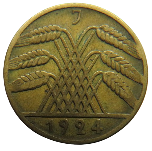 1924-J Germany - Weimar Republic 10 Rentenpfennig Coin