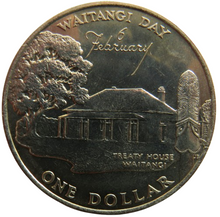 Load image into Gallery viewer, 1977 New Zealand $1 One Dollar Coin Silver Jubilee / Waiting Day
