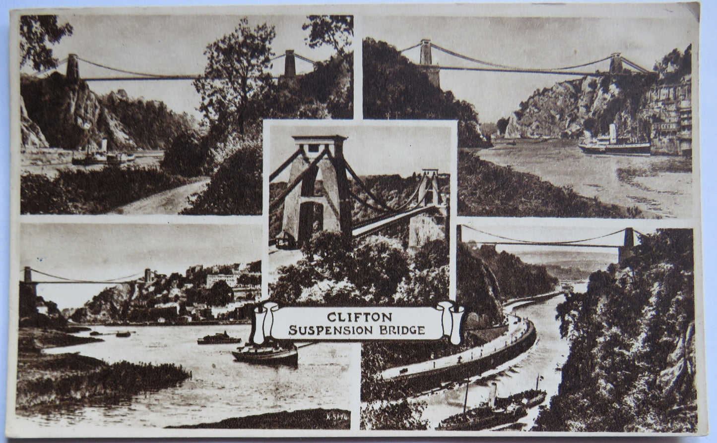 Vintage Multiview Postcard of Clifton Suspension Bridge