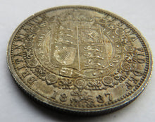 Load image into Gallery viewer, 1887 Queen Victoria Jubilee Head Silver Halfcrown Coin High Grade
