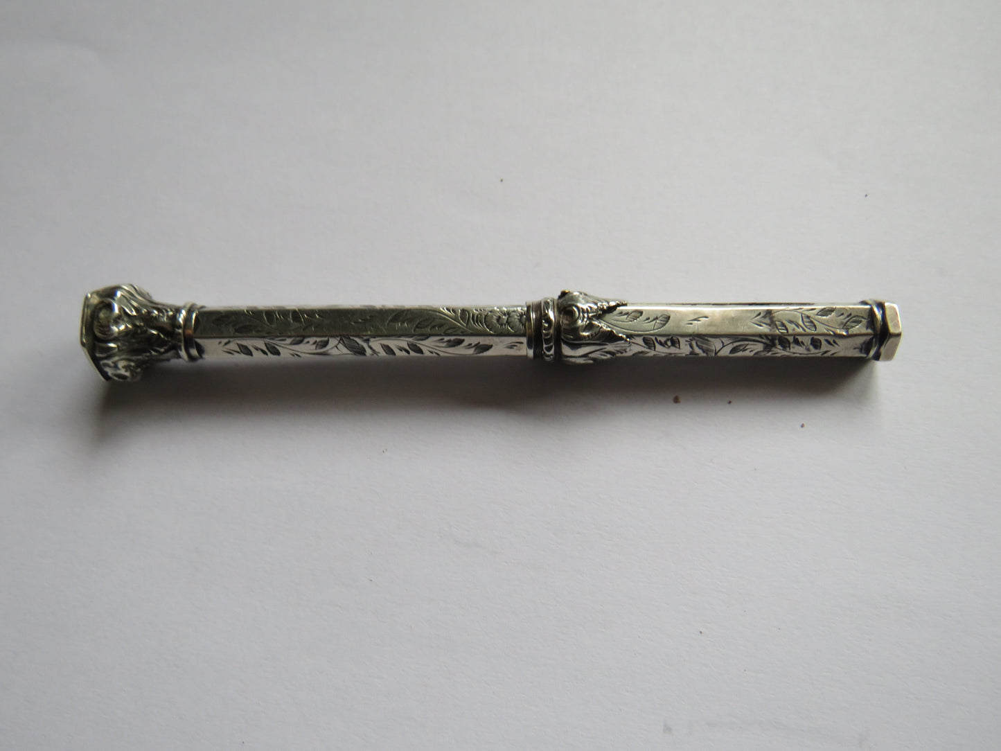 Antique White Metal / Silver & Citrine Propelling Pencil