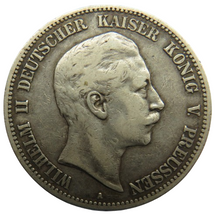 Load image into Gallery viewer, 1898-A German States Prussia Silver 5 Marks Coin
