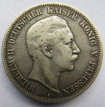 Load image into Gallery viewer, 1898-A German States Prussia Silver 5 Marks Coin
