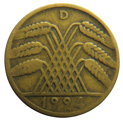 1924-D Germany - Weimar Republic 10 Reichspfennig Coin