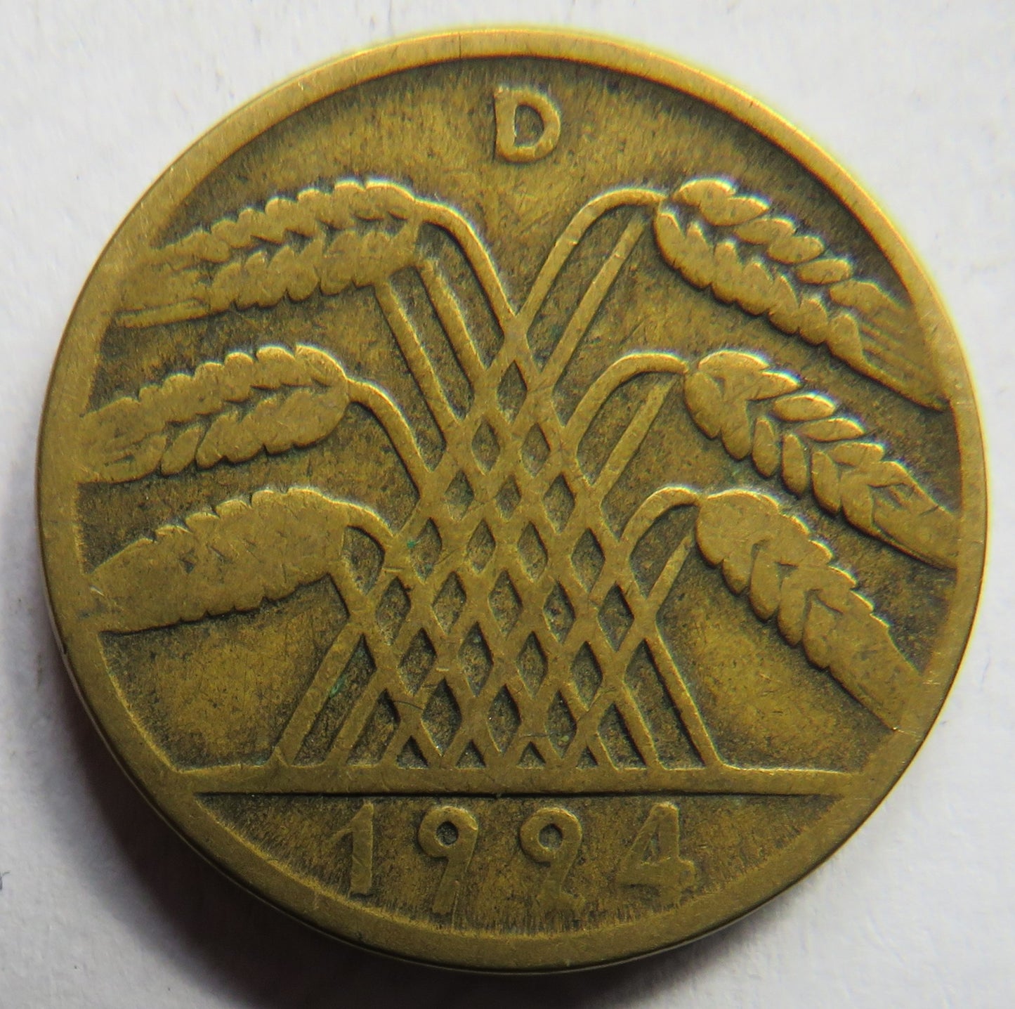 1924-D Germany - Weimar Republic 10 Reichspfennig Coin