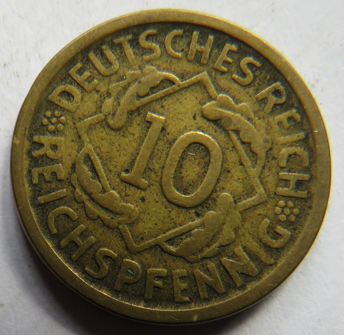 1924-D Germany - Weimar Republic 10 Reichspfennig Coin