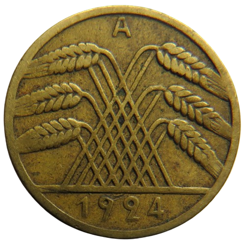 1924-A Germany - Weimar Republic 10 Rentenpfennig Coin