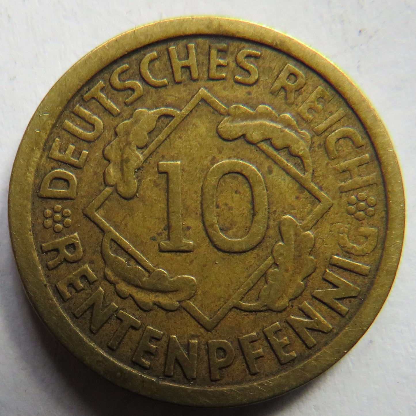 1924-A Germany - Weimar Republic 10 Rentenpfennig Coin
