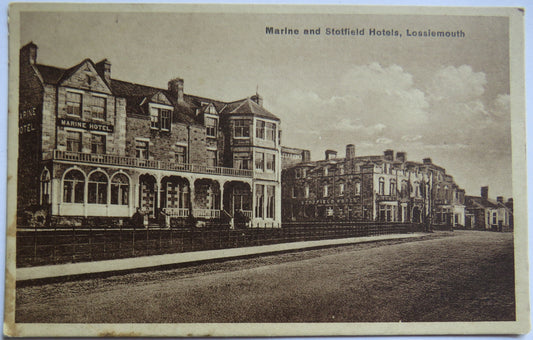 Vintage Postcard of Marine and Stotfield Hotels, Lossiemouth