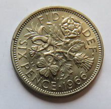 Load image into Gallery viewer, 1966 Queen Elizabeth II Sixpence Coin In High Grade - Great Britai
