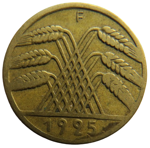 1925-F Germany - Weimar Republic 10 Reichspfennig Coin
