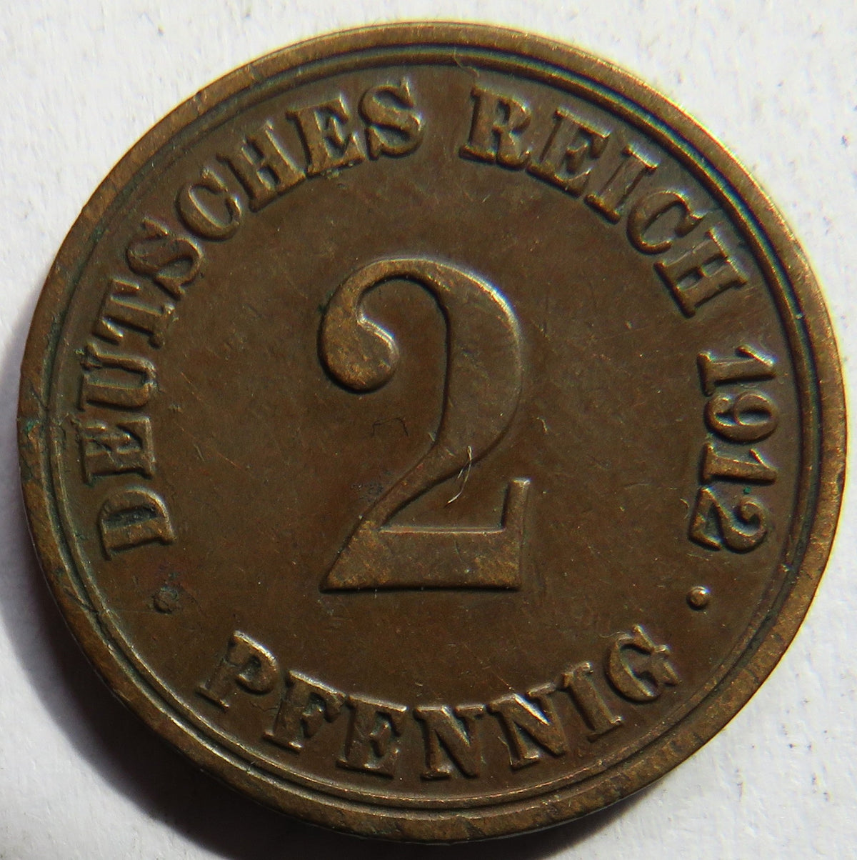1912-A Germany 2 Pfennig Coin image 2