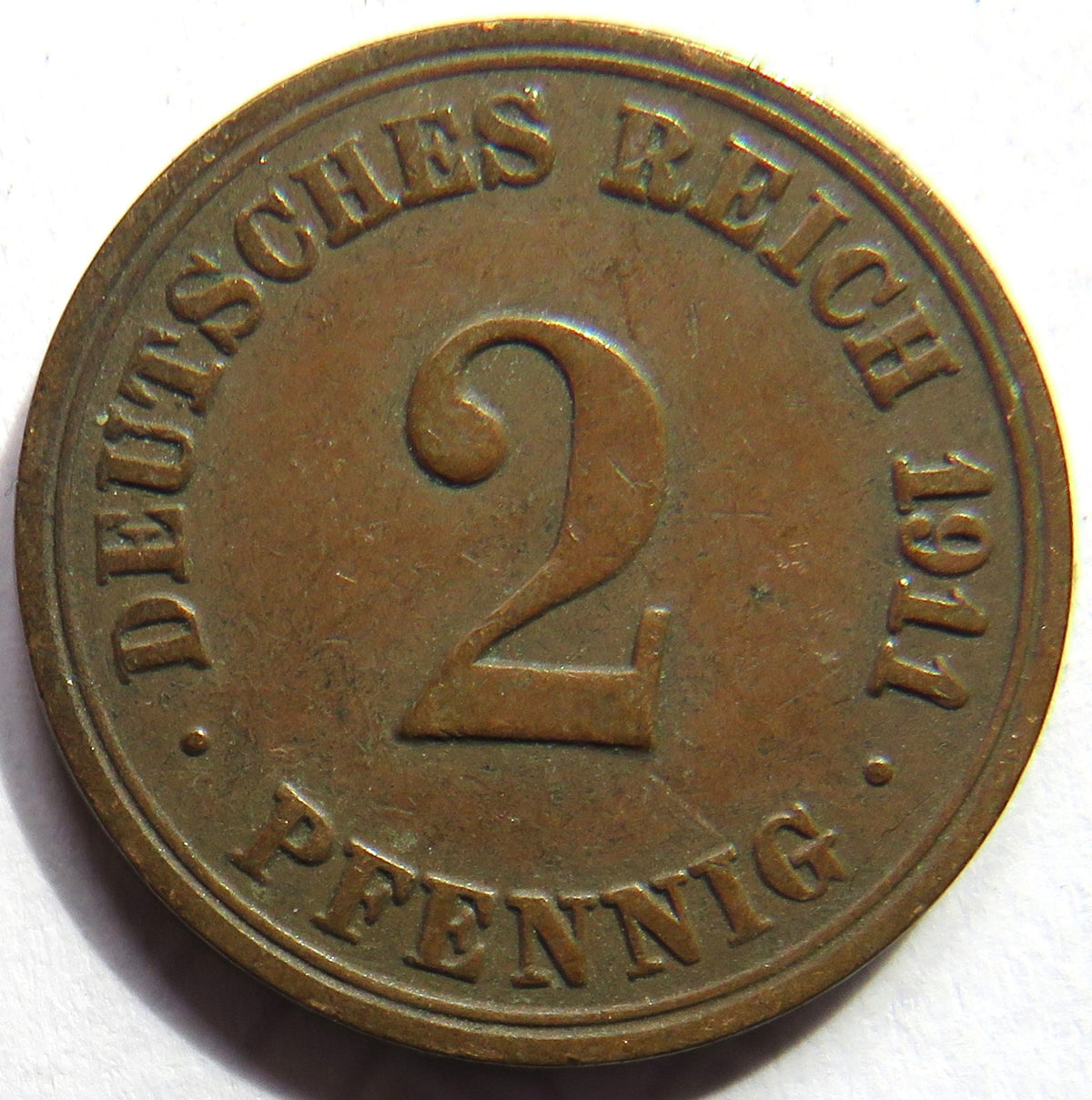 1911-A Germany 2 Pfennig Coin image 2