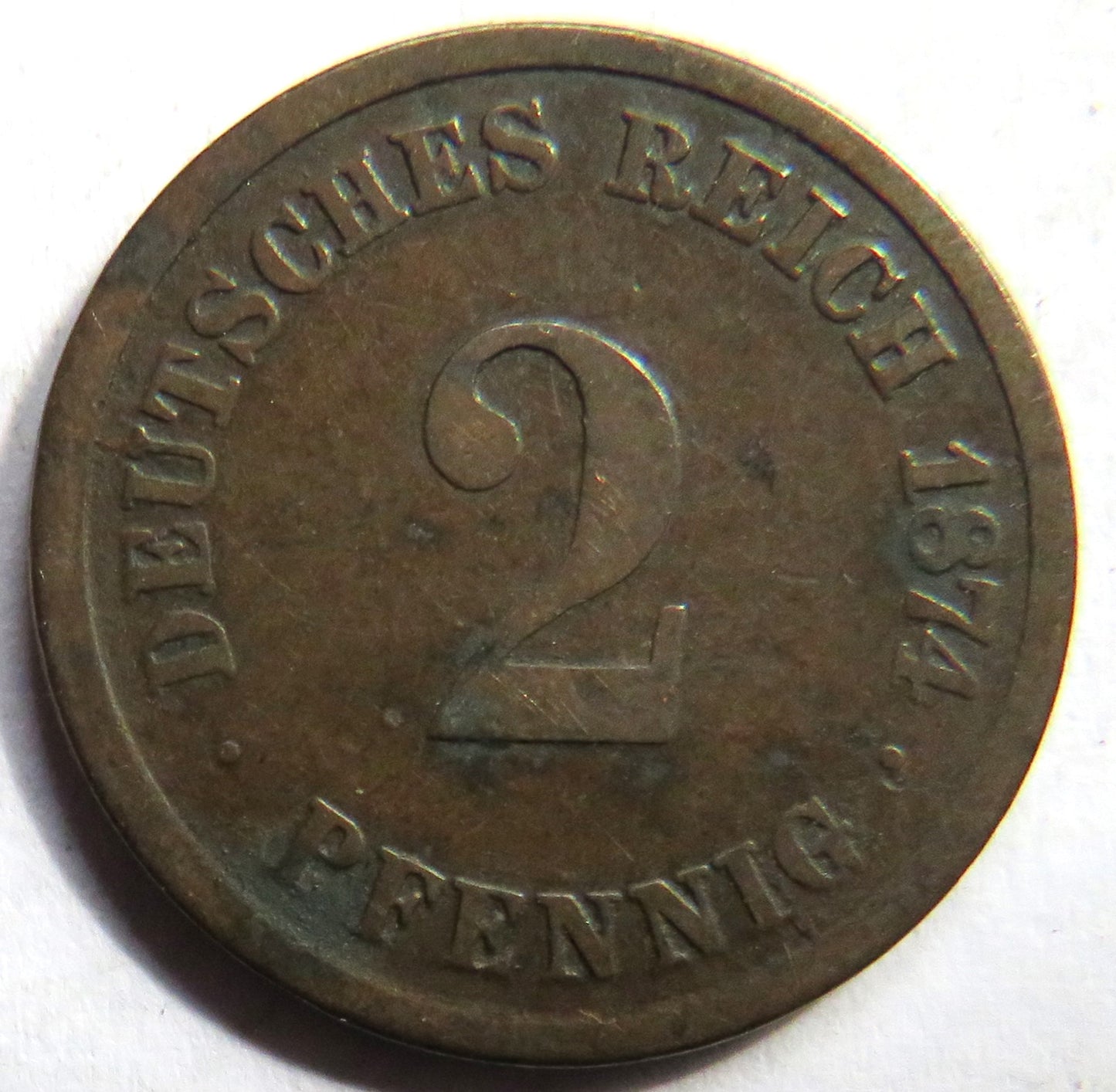 1874-A Germany 2 Pfennig Coin