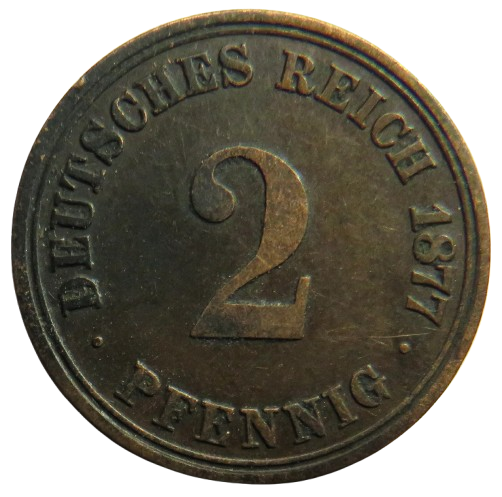 1877-A Germany 2 Pfennig Coin