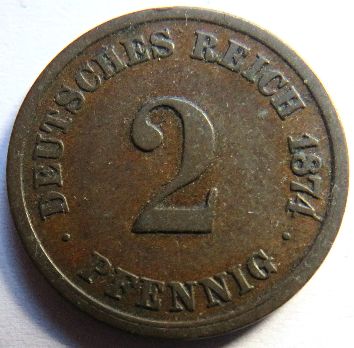 1874-A Germany 2 Pfennig Coin