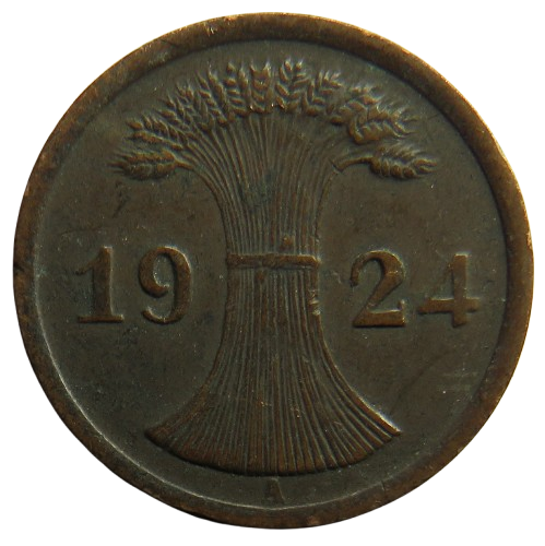 1924-A Germany - Weimar Republic 2 Rentenpfennig Coin