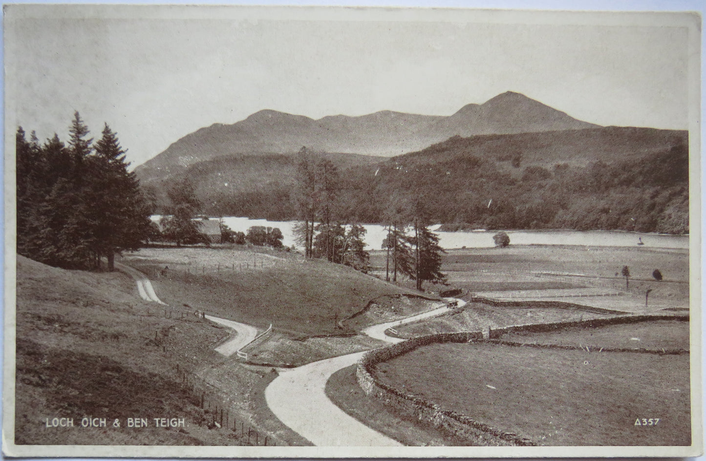 Vintage Postcard of Loch Oich & Ben Teigh