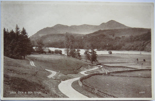 Vintage Postcard of Loch Oich & Ben Teigh