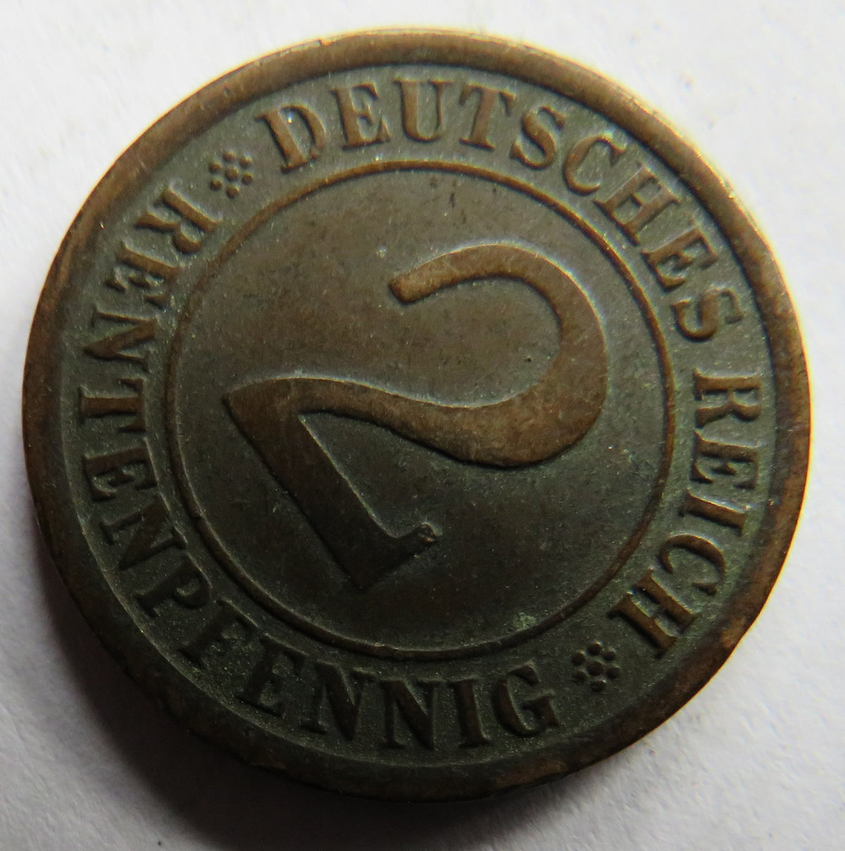 1924-A Germany - Weimar Republic 2 Rentenpfennig Coin image 3