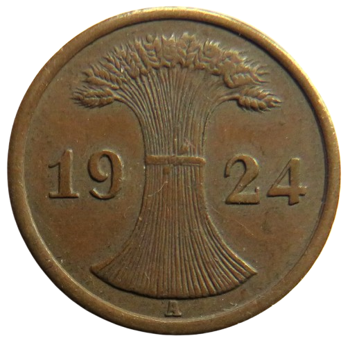 1924-A Germany - Weimar Republic 2 Rentenpfennig Coin