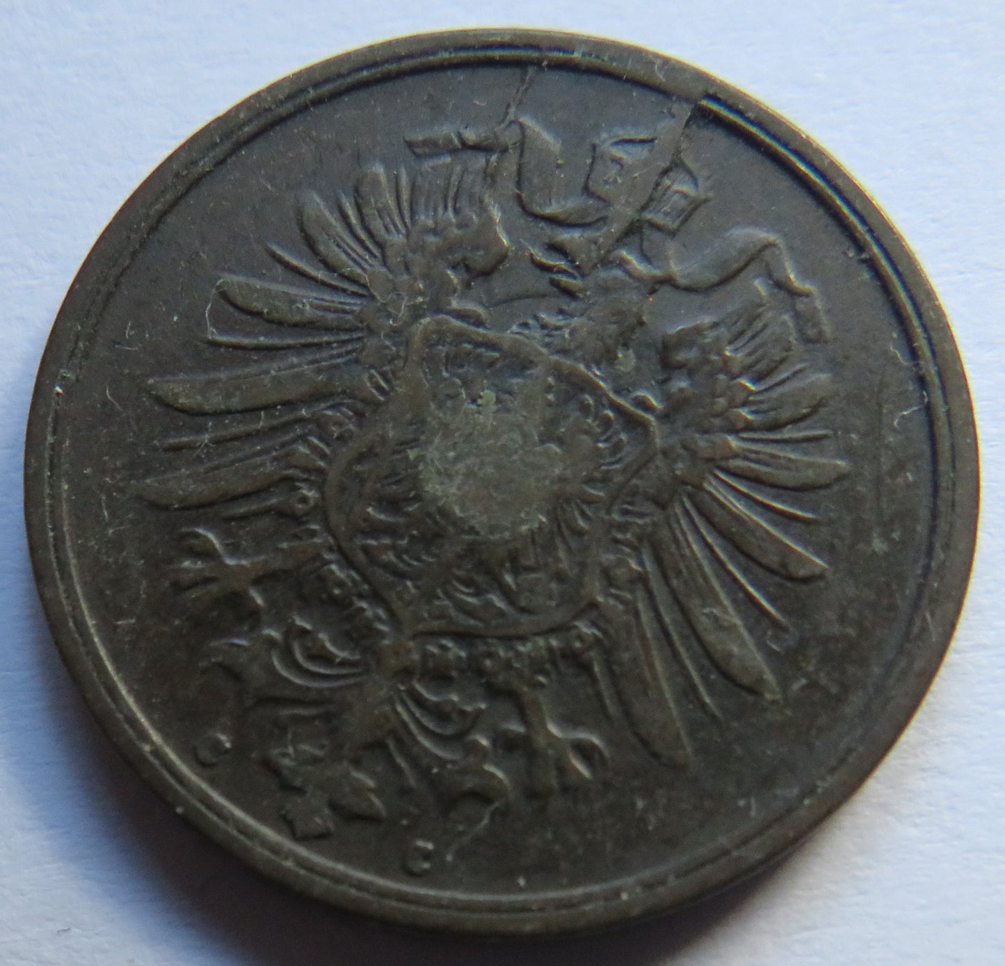 1876-C Germany 2 Pfennig Coin