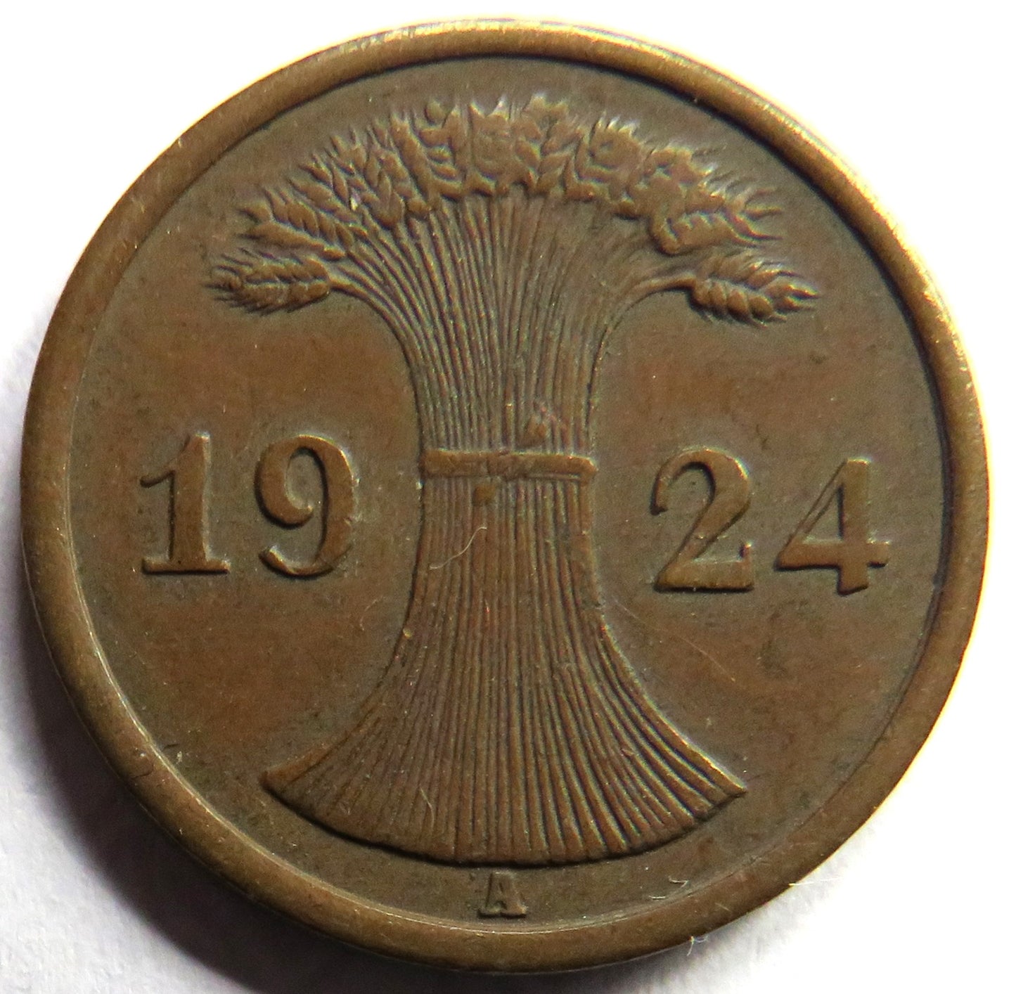 1924-A Germany - Weimar Republic 2 Rentenpfennig Coin