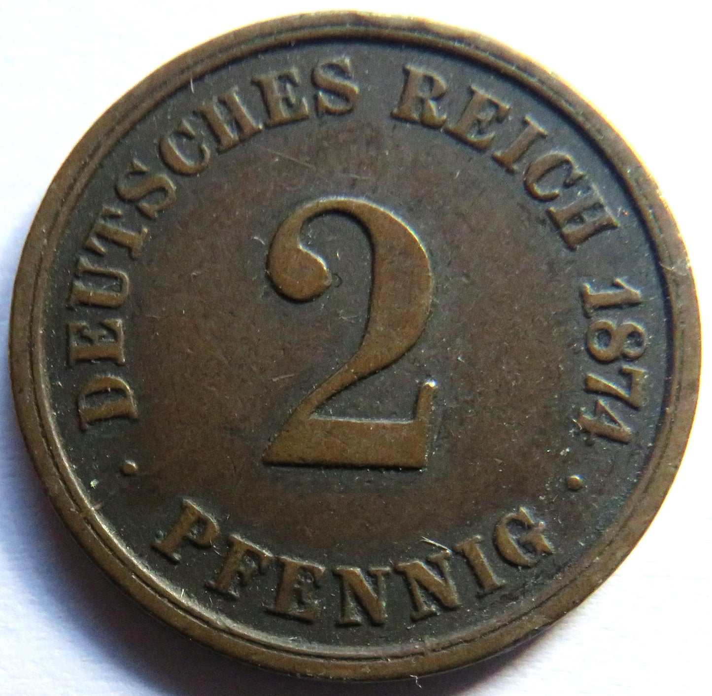 1874-A Germany 2 Pfennig Coin