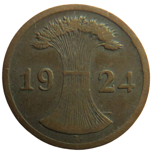 1924-A Germany - Weimar Republic 2 Rentenpfennig Coin