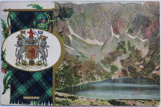 Vintage Postcard of Lochnagar, with Gordon Tartan
