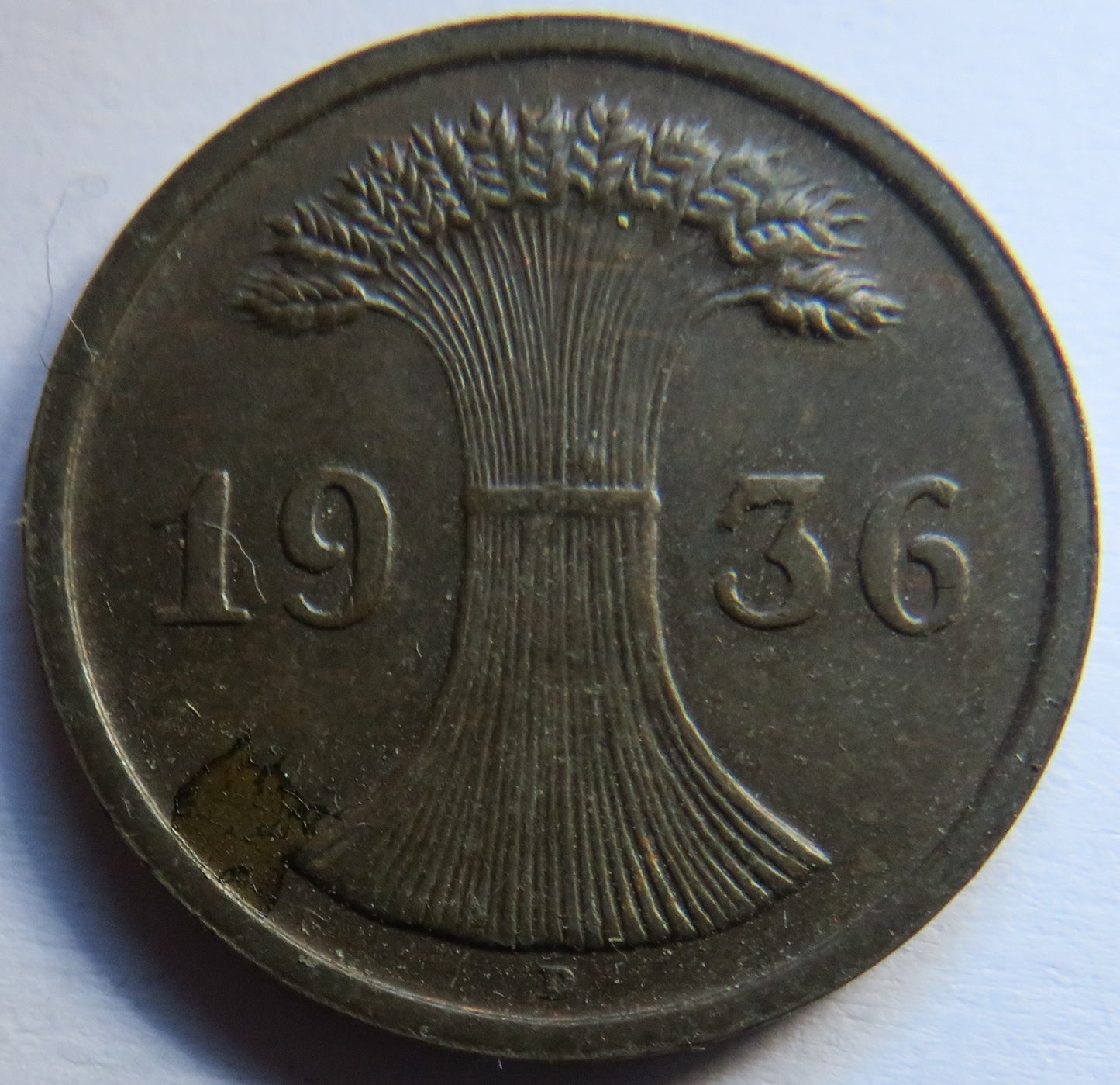 1936-D Germany - Weimar Republic 2 Reichspfennig Coin
